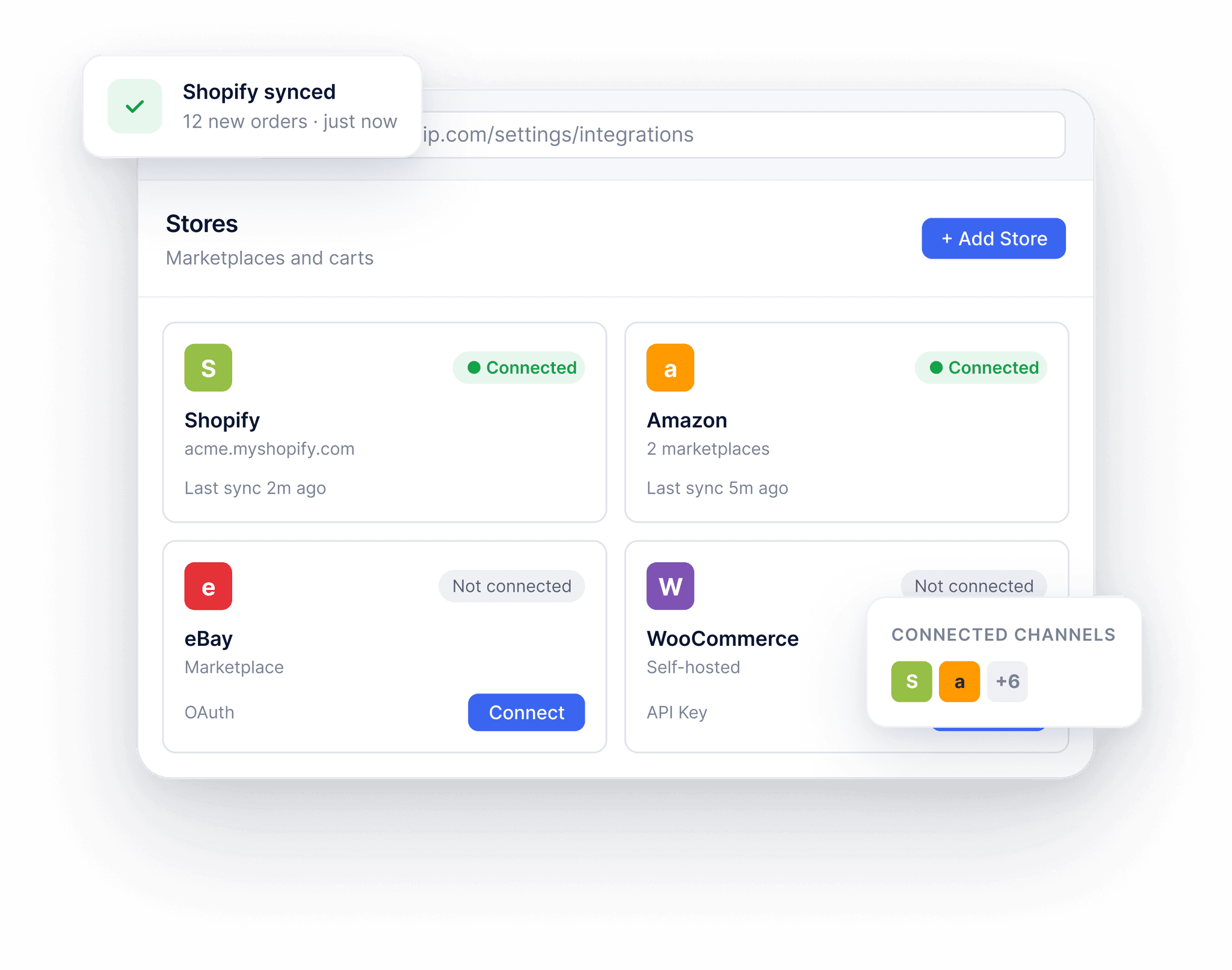 SyncShip dashboard showing live carrier rates and label printing